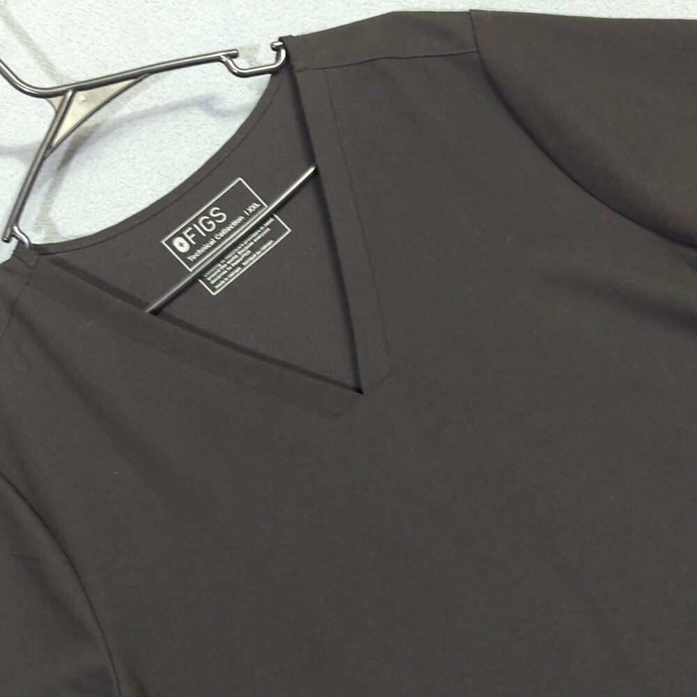 Figs Shirt Women's XXL Black Casma Three Pocket Scrub Top PO# 3216
